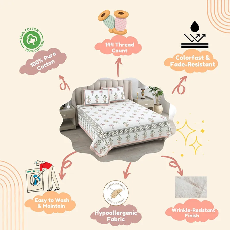 Dharitri Cotton Bedsheet (Peach) - 180 TC media 5
