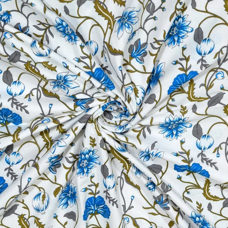 Wrapo Printed Cotton Dohars (Blue) - 170 GSM media 5