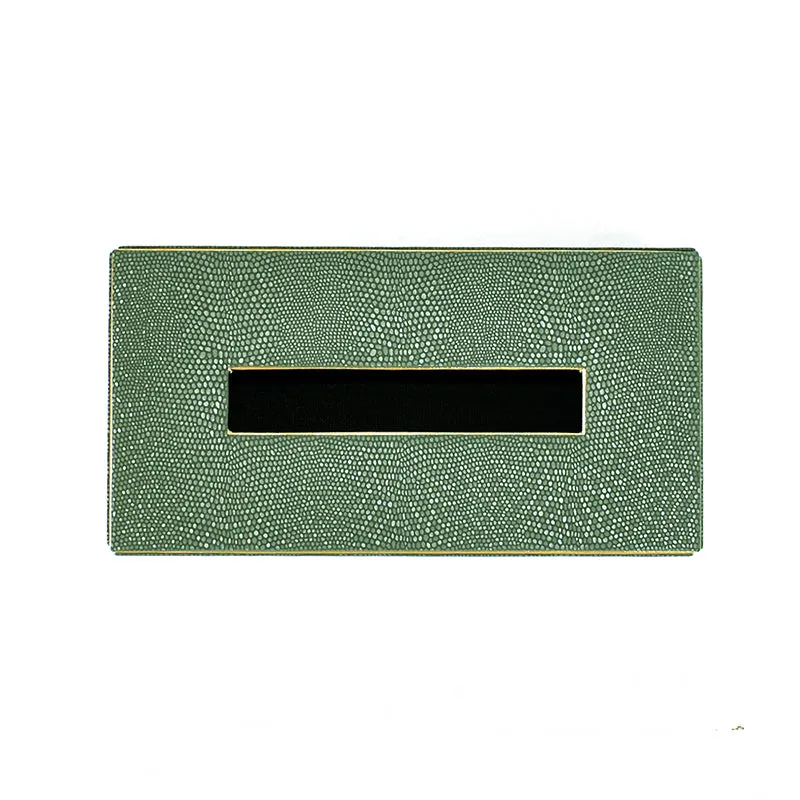 Tisquo Edge Faux Leather Tissue Box - Olive Green media 5