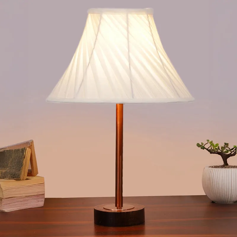 Twistra Rodin Wooden Table Lamp - Ivory,Copper,Brown media 2