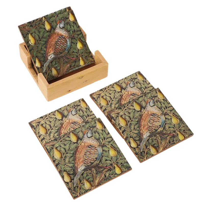 Plumora Wooden Coaster with Stand - Seven Piece Set media 3