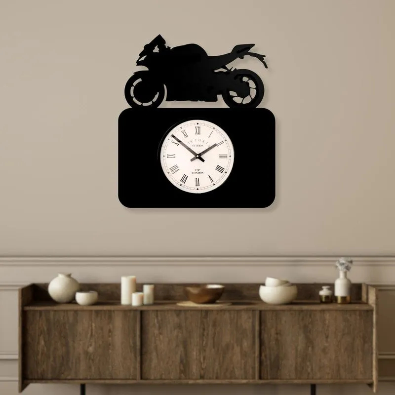 Motoedge Steel Analog Wall Clock - Black media 3
