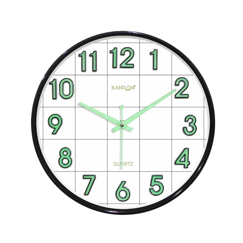 Opulent Analog Palstic Wall Clock - Black & Green media 3