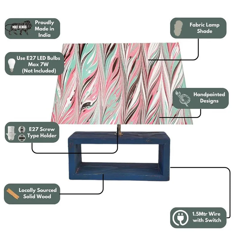 Marbling Handpainted Fabric Table Lamp - Multicolor media 4