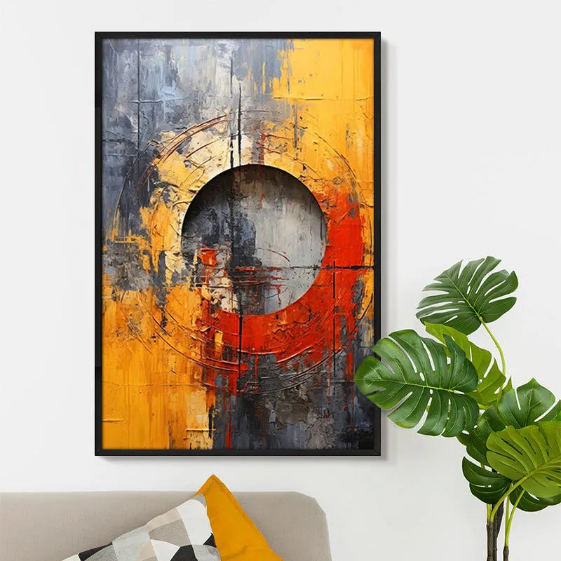Flamma Cinere Abstract Wall Painting With Frame media 5