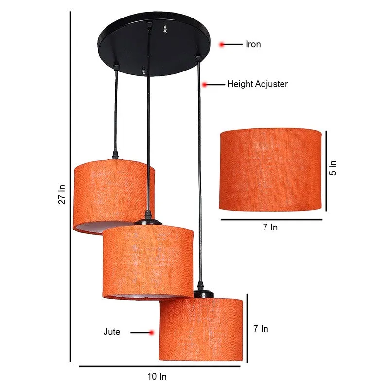 Sunset Glow Triple Metal Ceiling Lamp - Orange media 8