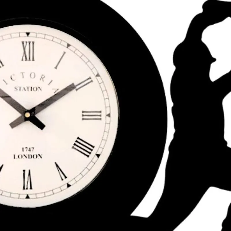 Cricketer Steel Analog Wall Clock - Black media 5