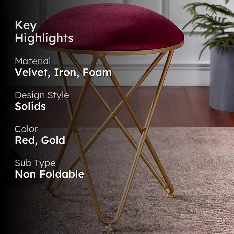 Jada Velvet Stool - Red media 2