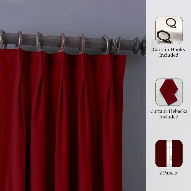 Imora Double Pinch Pleat Medium Width Curtain - Burgundy media 9