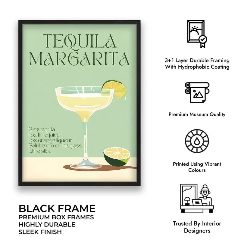 Tequila Margarita Archival Canvas Wall Art - Black media 10
