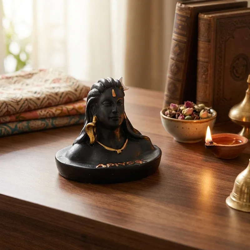 Lord Adiyogi Divine Ebony Wood Idol media 3