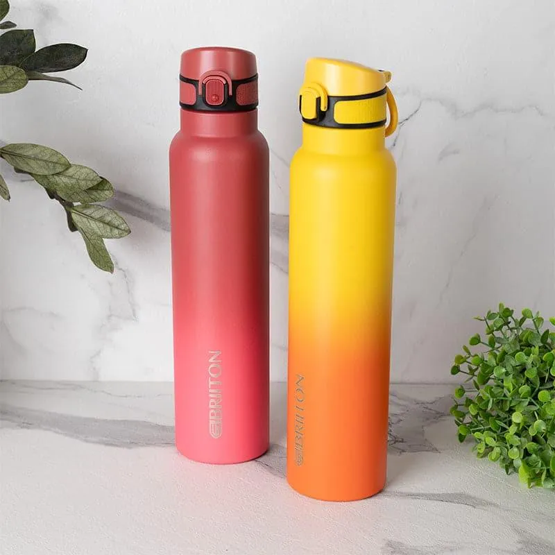 Magi Muse Hot & Cold Thermos Water Bottle (Red & Yellow, 1000 mL Each) - Set Of Two media 1