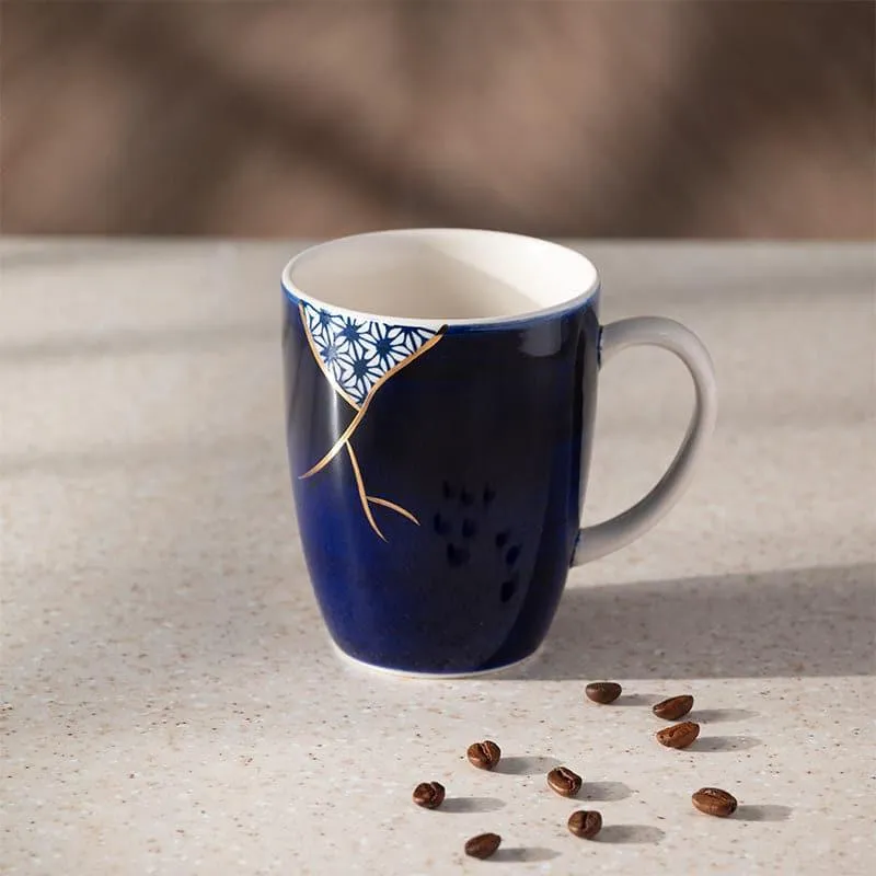 Wabi Porcelain Coffee Mug (295 mL) - Blue,White media 1