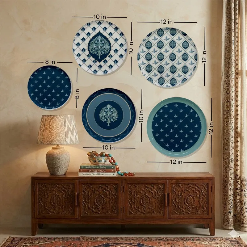 Indigo Crest Metal Wall Plates - Set Of Five media 10