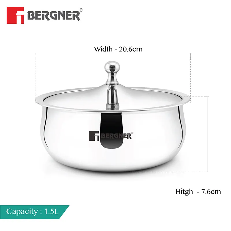 Bergner Stainless Steel Serving Casserole With Lid (1500 mL) media 7
