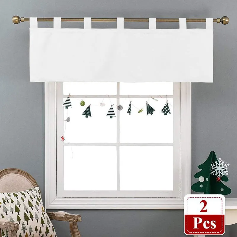 Tab Tale Flat Curtain Valance (White) - Set Of Two media 5