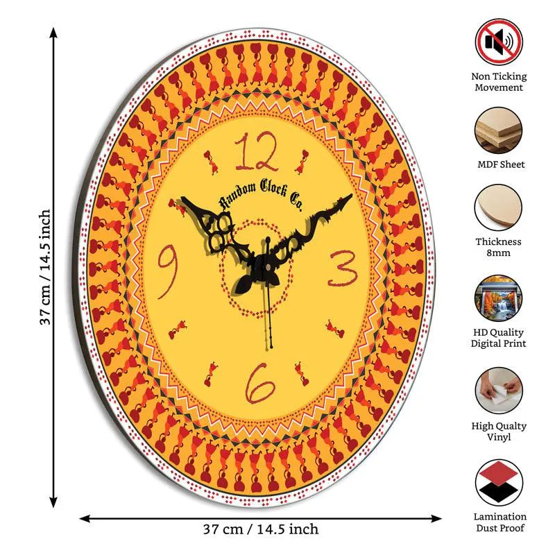 Alora Ethnic 3D Printed MDF Wall Clock media 5