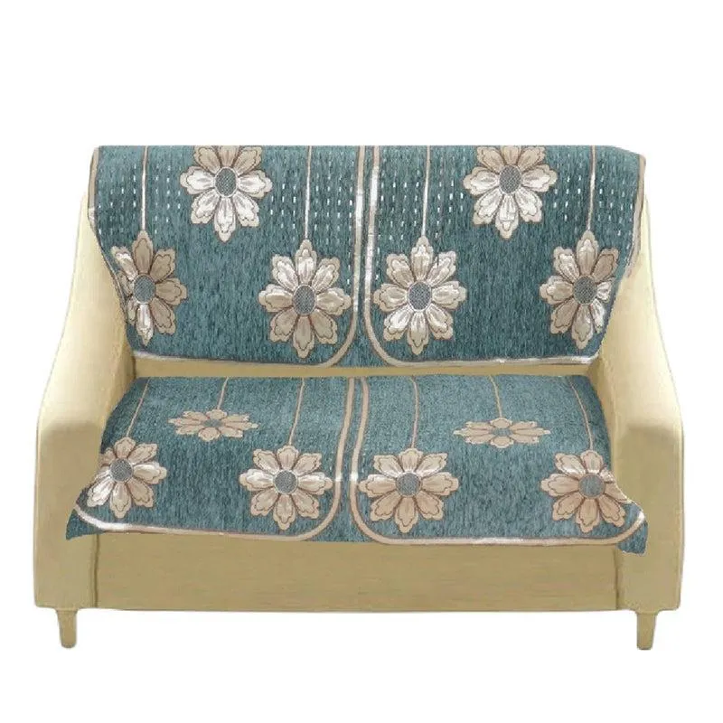 Mitha Floral Sofa Cover (Turquoise) media 4