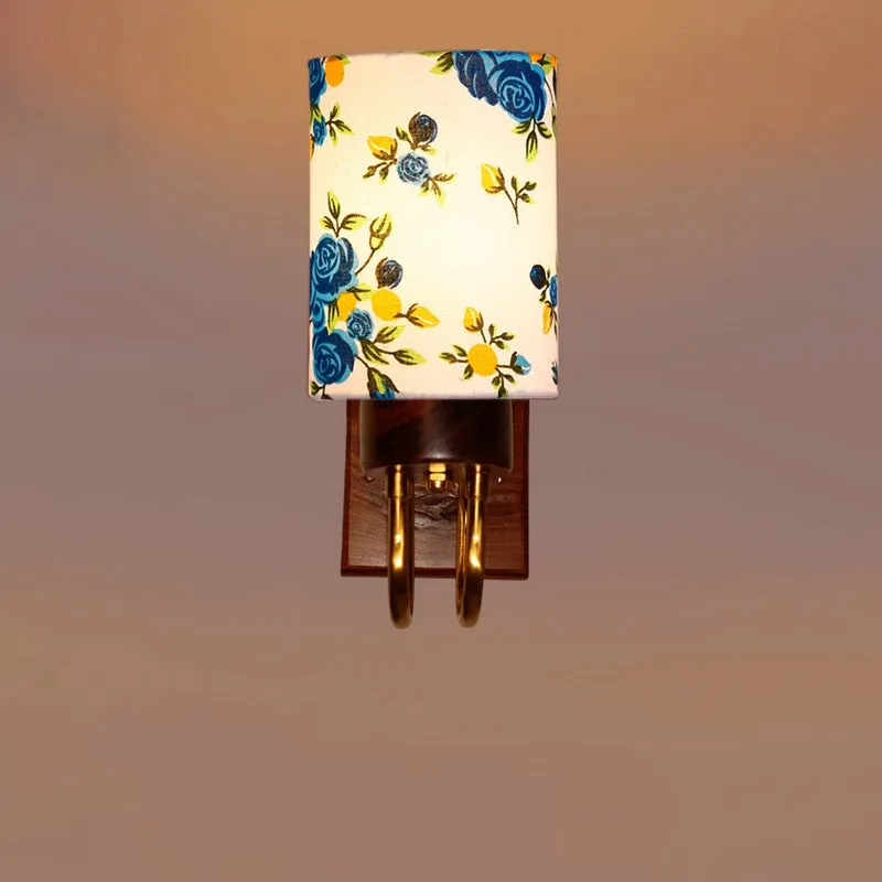 Gilded Arch Cotton Wall Lamp - White,Blue media 6