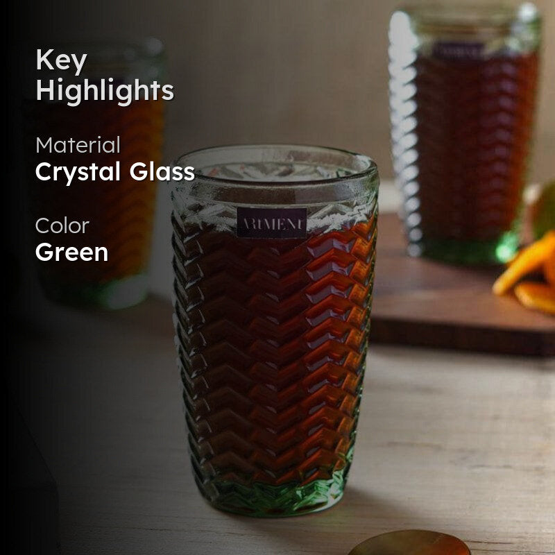 Chevs Tall Glass (Green) (390 ml ) - Set Of Four media 2