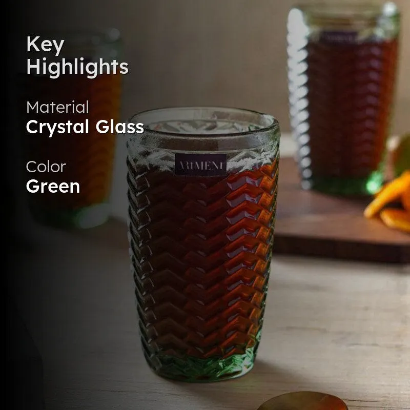 Chevs Tall Glass (Green) (390 ml ) - Set Of Four media 2