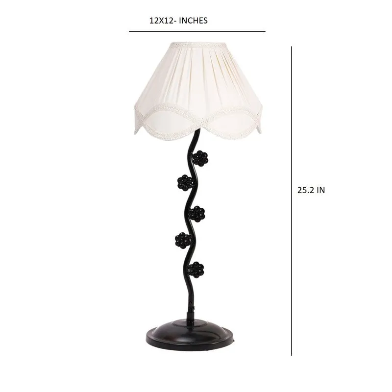 Novara Cotton Table Lamp With Iron Base - White media 7