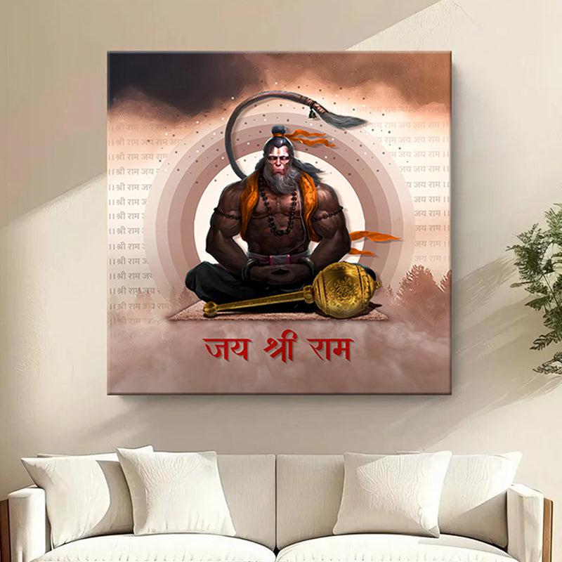 Lord Hanuman Meditation Wall Painting