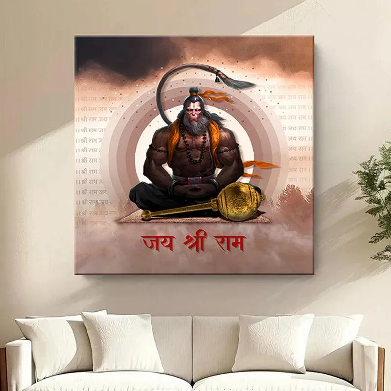 Lord Hanuman Meditation Wall Painting media 1