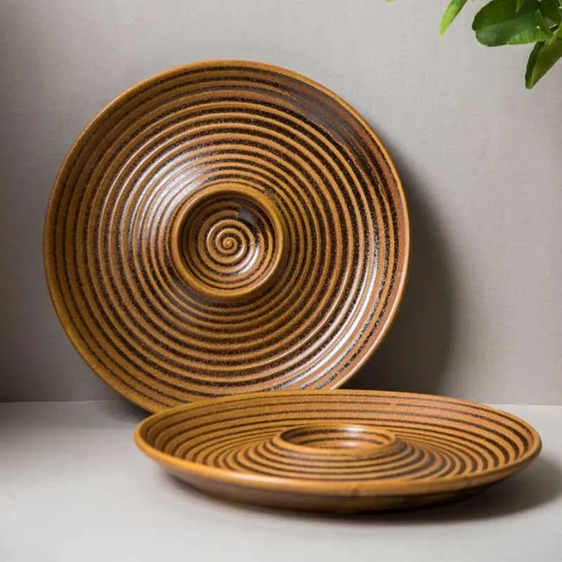 Terra Tones Chip & Dip Stoneware Platter media 4