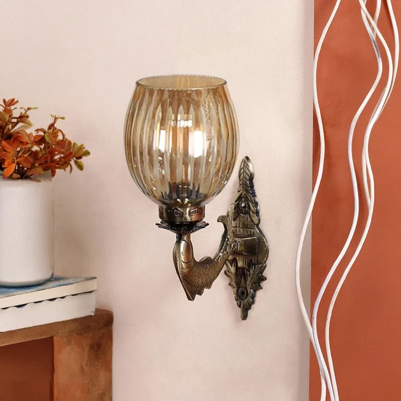 Elegant Glow Antique Glass Wall Lamp media 4