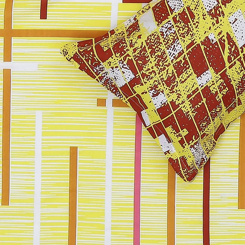 Monte Carlo Flow Stripe Cotton Bedsheet (Yellow) - 104 TC media 6