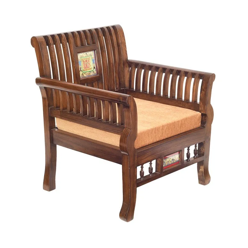 Nyle Teak Wood Accent Chair media 5