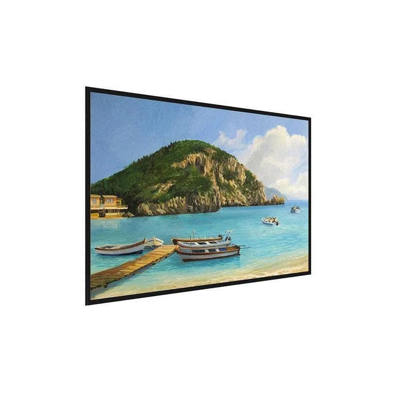 The Boats Canvas Wall Painting - Black Frame media 3