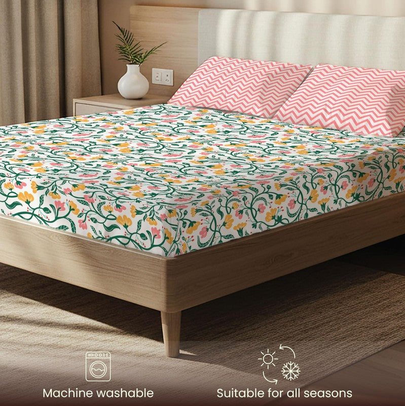 Tropical Garden Floral Cotton Bedsheets (Multicolor) - 200 TC media 6