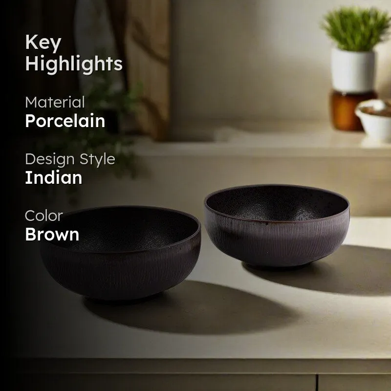 Rustic Brown Serving Bowl - Set Of Two media 2