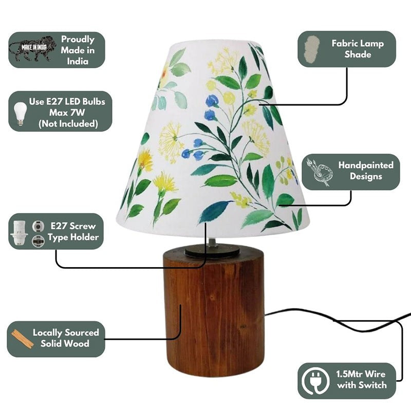 Neju Bloom Handpainted Fabric Table Lamp - Multicolor image 3