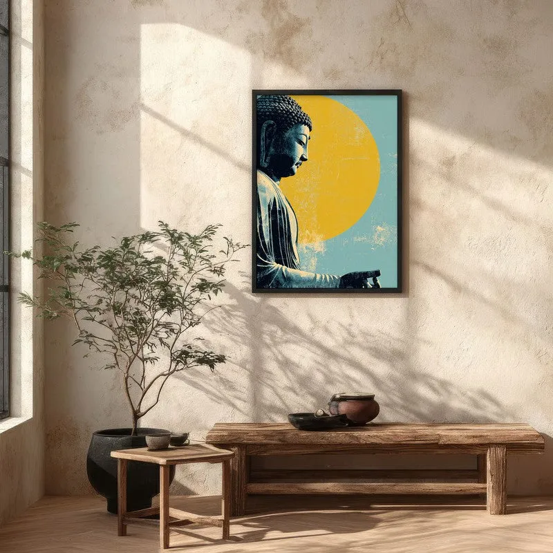 Buddha In Golden Aura II Archival Paper Wall Painting With Black Frame media 5