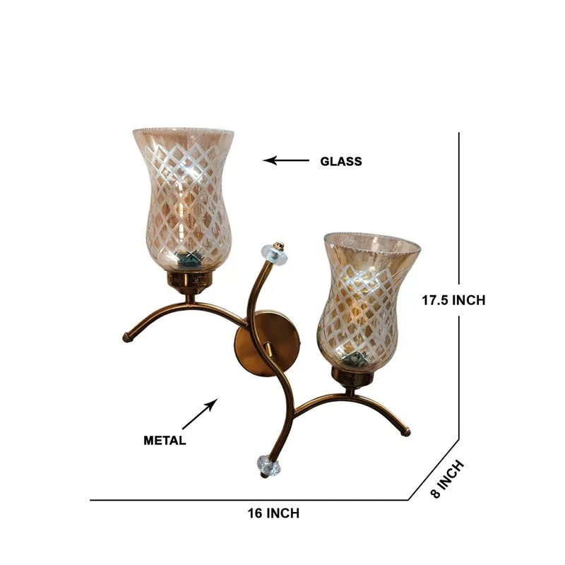 Tintara Glow Twin Glass Wall Lamp - Gold media 7