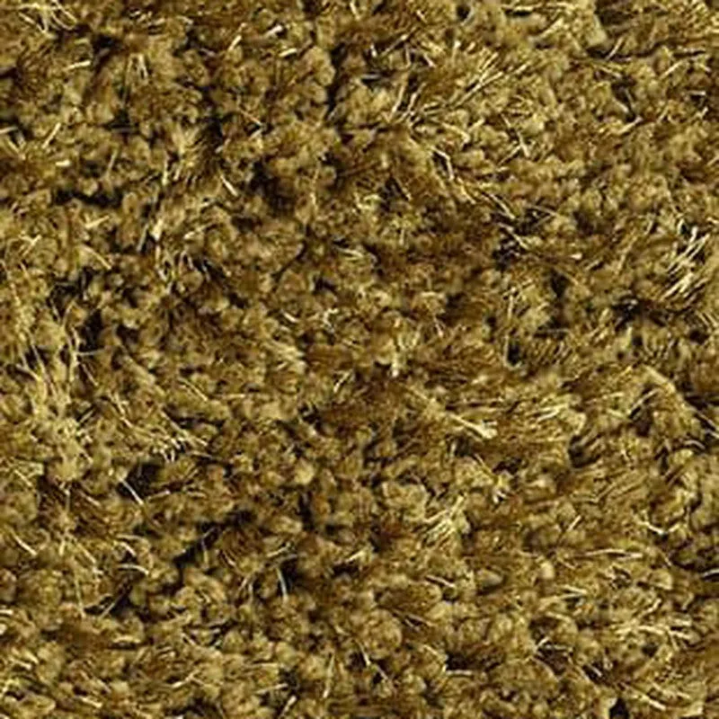 Detailed view of the rug's dense olive-green textured surface