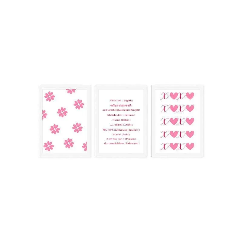 Ti Amo Paper Wall Art (Pink) - Set Of Three media 3
