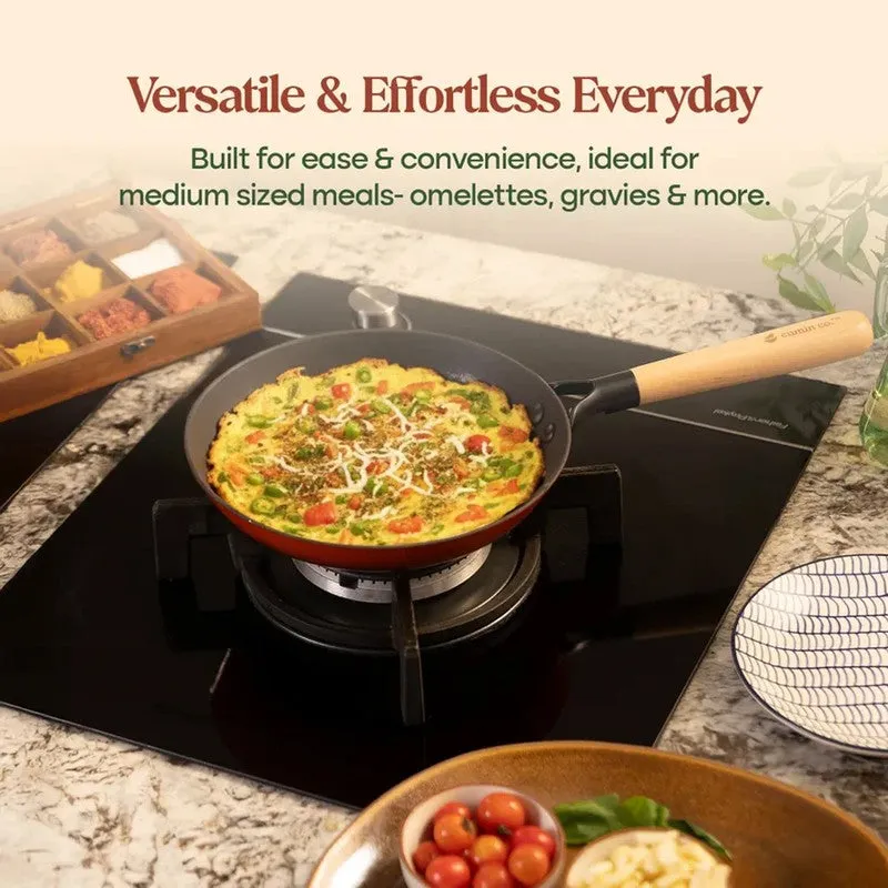 Cumin Co Enamel Cast Iron Frying Pan - White media 13