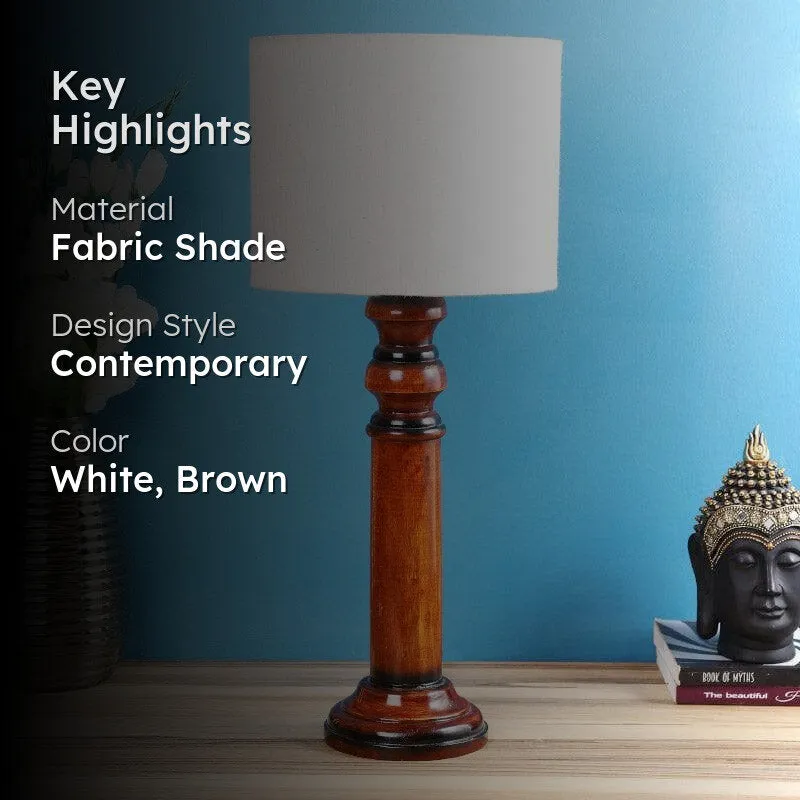 Urbane Cassini Fabric Table Lamp - White,Brown media 2