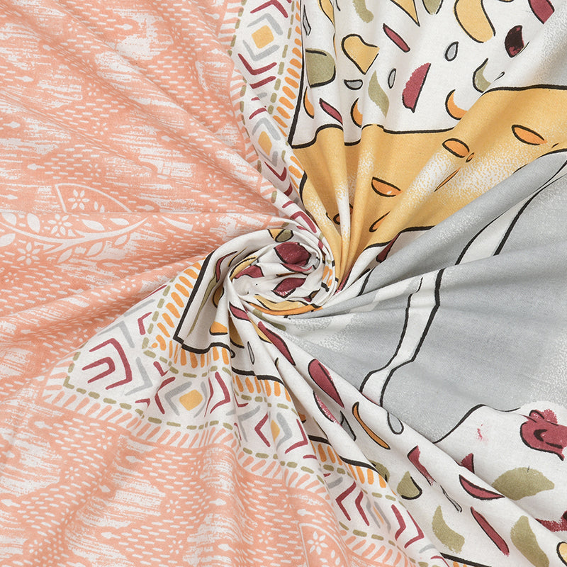 Playday Kids Cotton Bedsheet (Peach) - 160 TC media 4