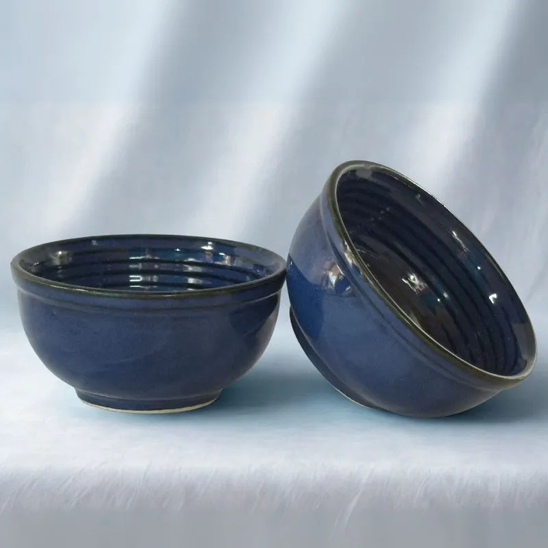IndiLuxe Ceramic Snack Bowls (Blue, 200 mL Each) - Set Of Two media 3