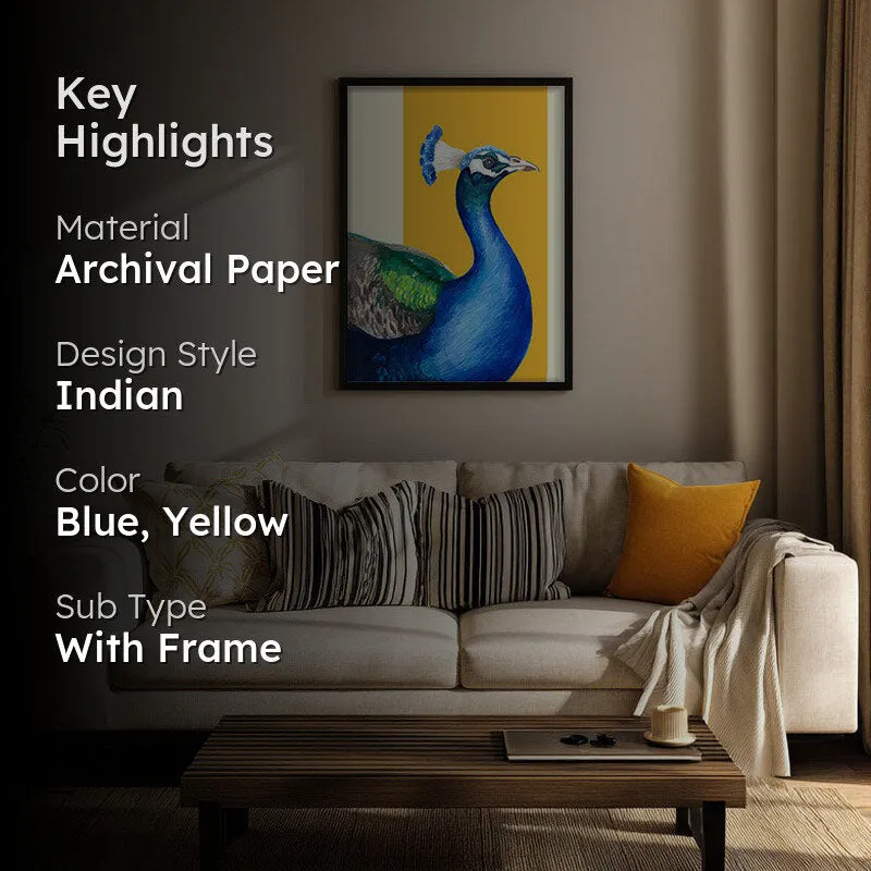 Neela Mayura Halo Archival Paper Wall Art With Frame media 2