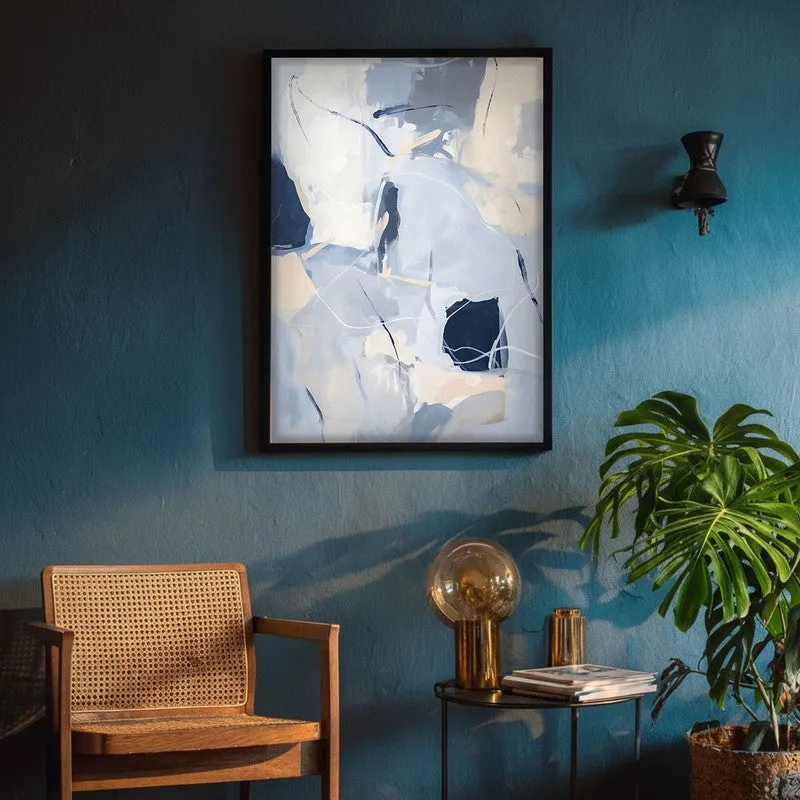 Cobalt Flux Framed Canvas Wall Painting media 4
