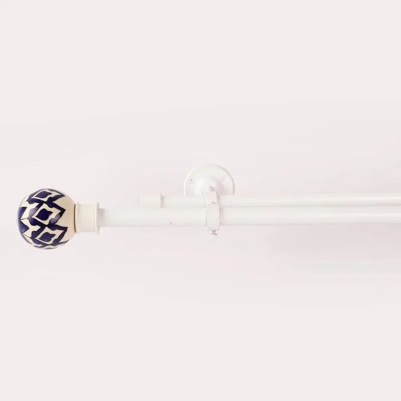 Moorish Night Duo Extendable 1" Double Curtain Rod With Round Finial & Brackets media 3