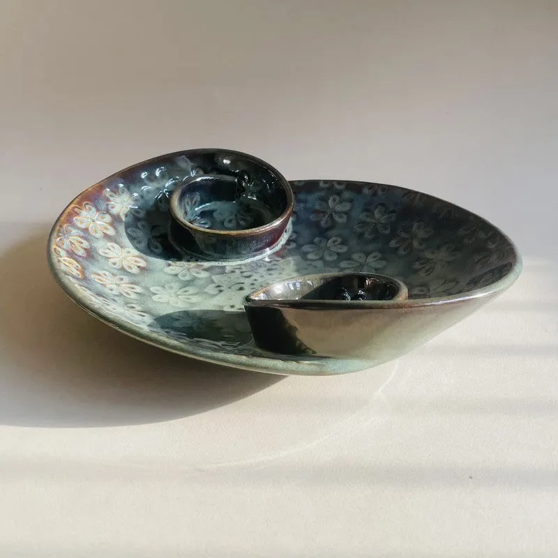 Ceramic Double Dip Spiral Platter media 6