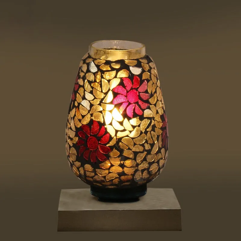 Glazelle Mosaic Glass Table Lamp With Wooden Base - Multicolor media 8