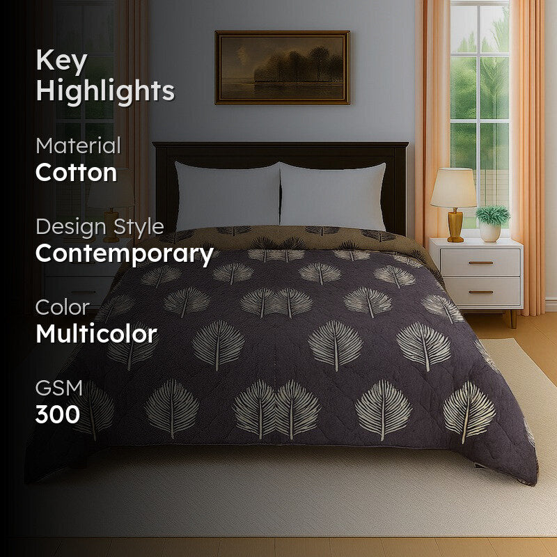 Softique Abstract Cotton Comforter (Multicolor) - 300 GSM media 2